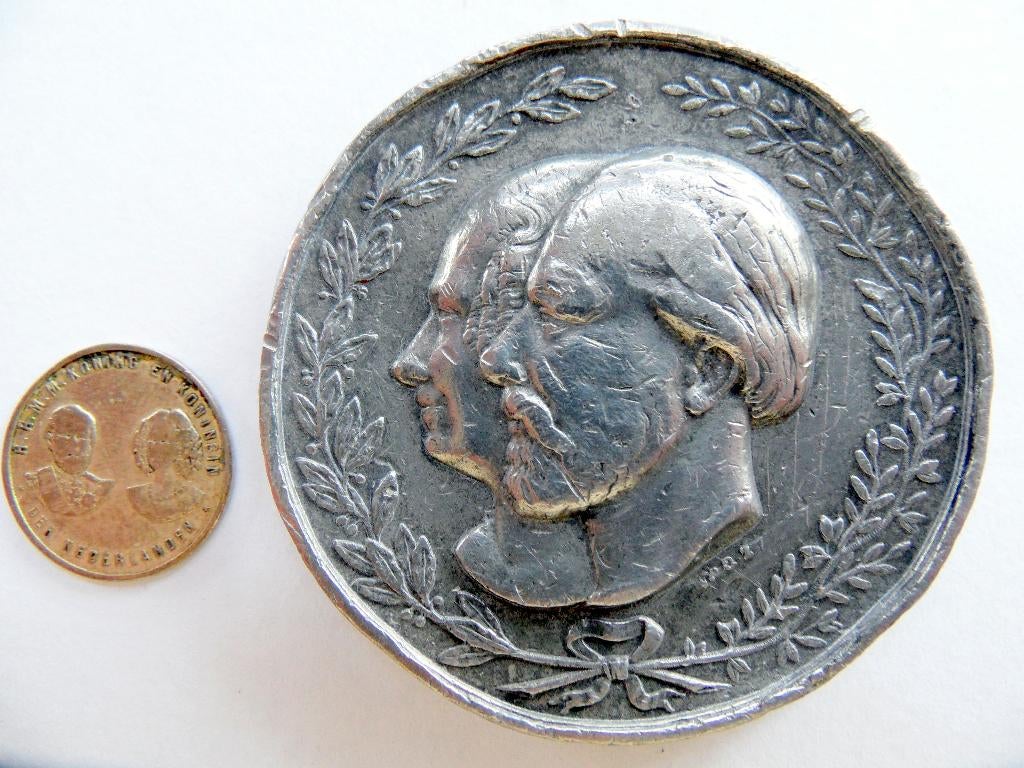 Willem III en Sophia, '25 jarig huwelijk', Verzamelen, Ophalen of Verzenden, Gebruikt, Nederland, Overige typen