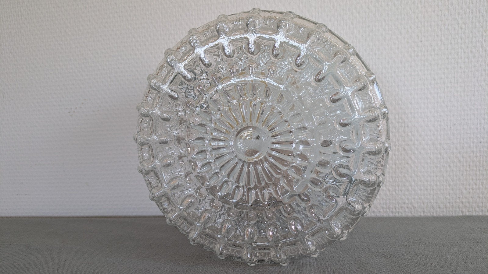 Franse Retro Vintage glazen plafondlamp muurlamp, Ophalen of Verzenden