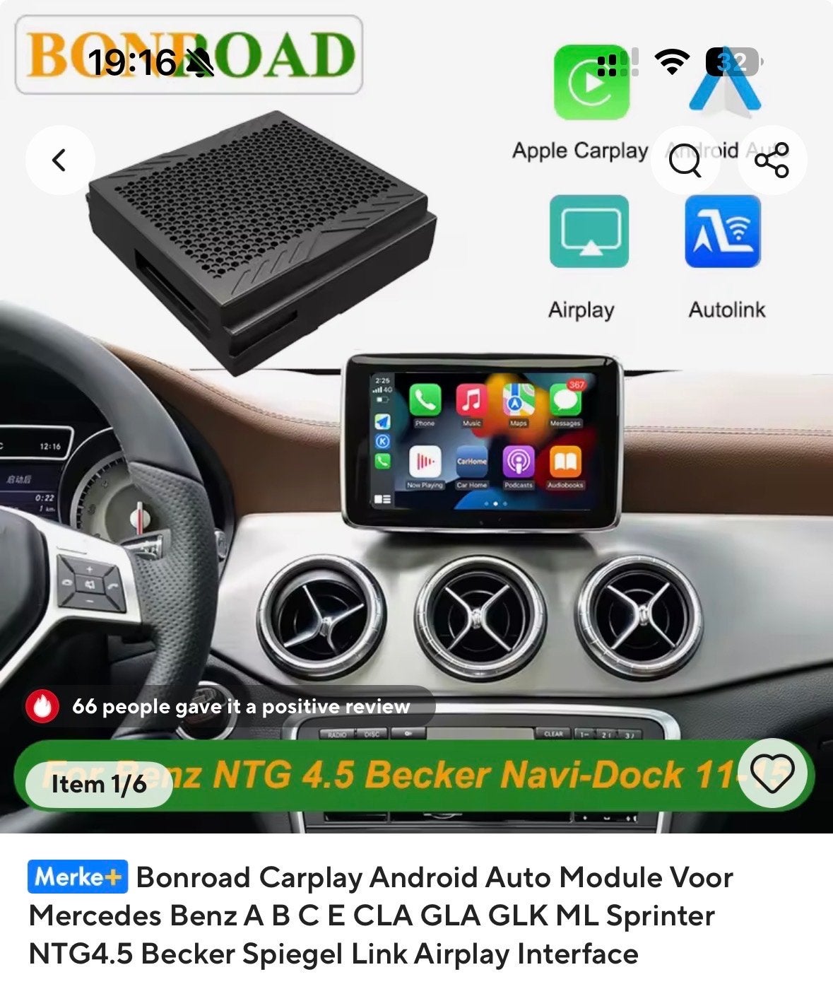 CarPlay Android Auto Module voor Mercedes Becker NTG 4.5, Ophalen of Verzenden, Zo goed als nieuw