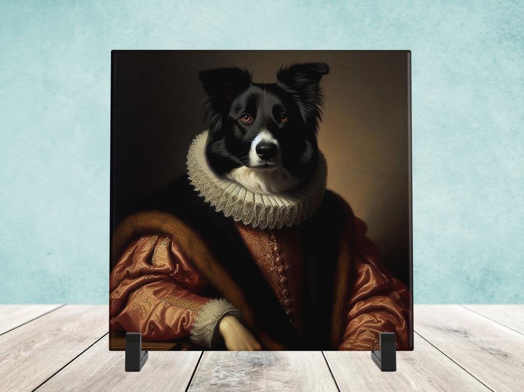 Barok stijl - Border Collie tegel, Verzenden, Nieuw