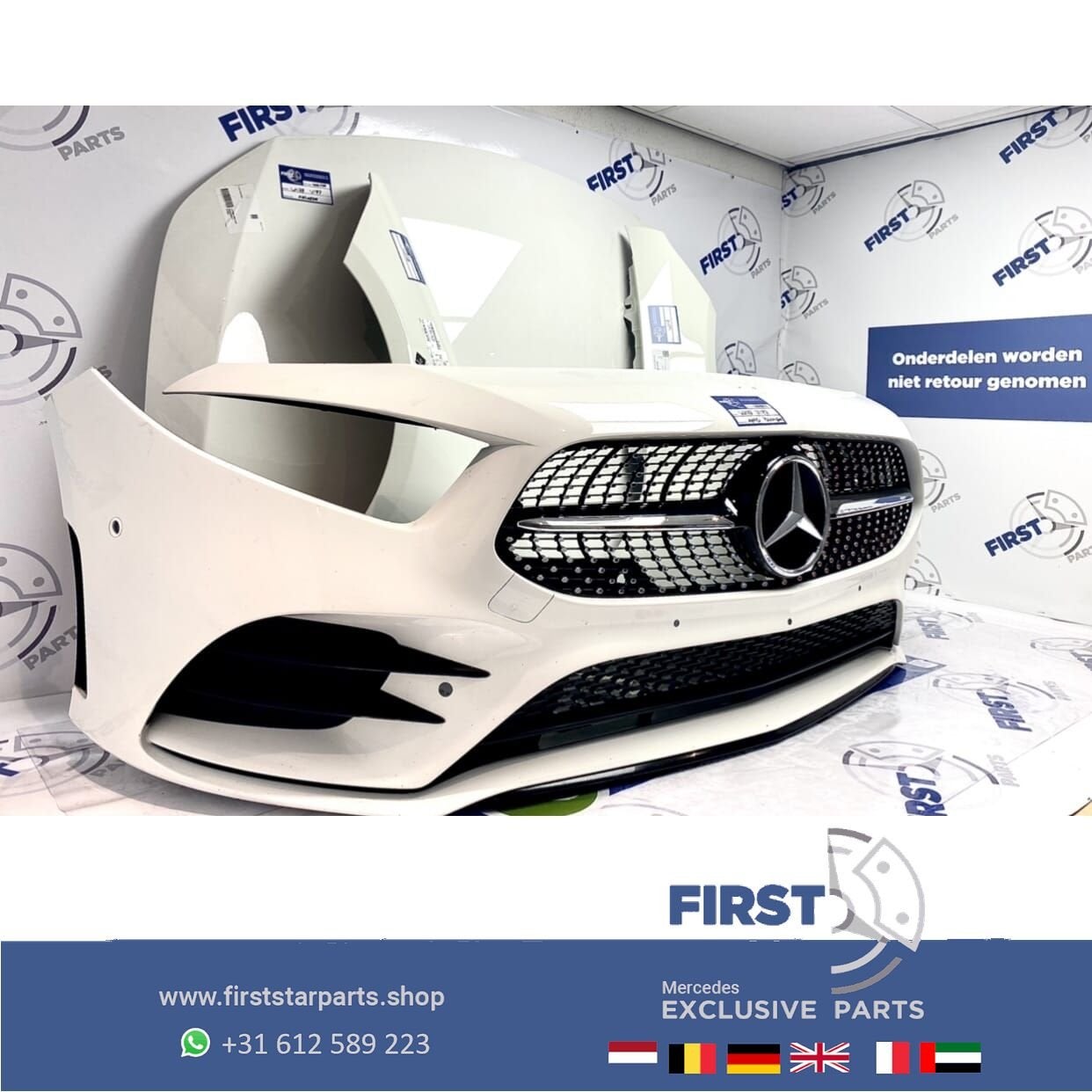 W177 V177 AMG LINE VOORKOP WIT Mercedes A Klasse 2018-2024 O, Gebruikt, -, Voor, Ophalen of Verzenden