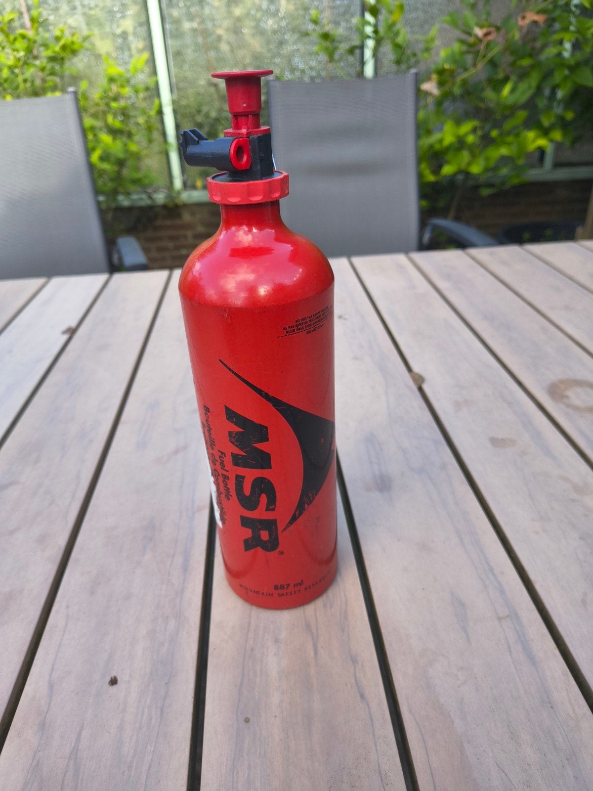 MSR Brandstoffles met brandstofpomp - 887 ml, Ophalen of Verzenden, Gebruikt