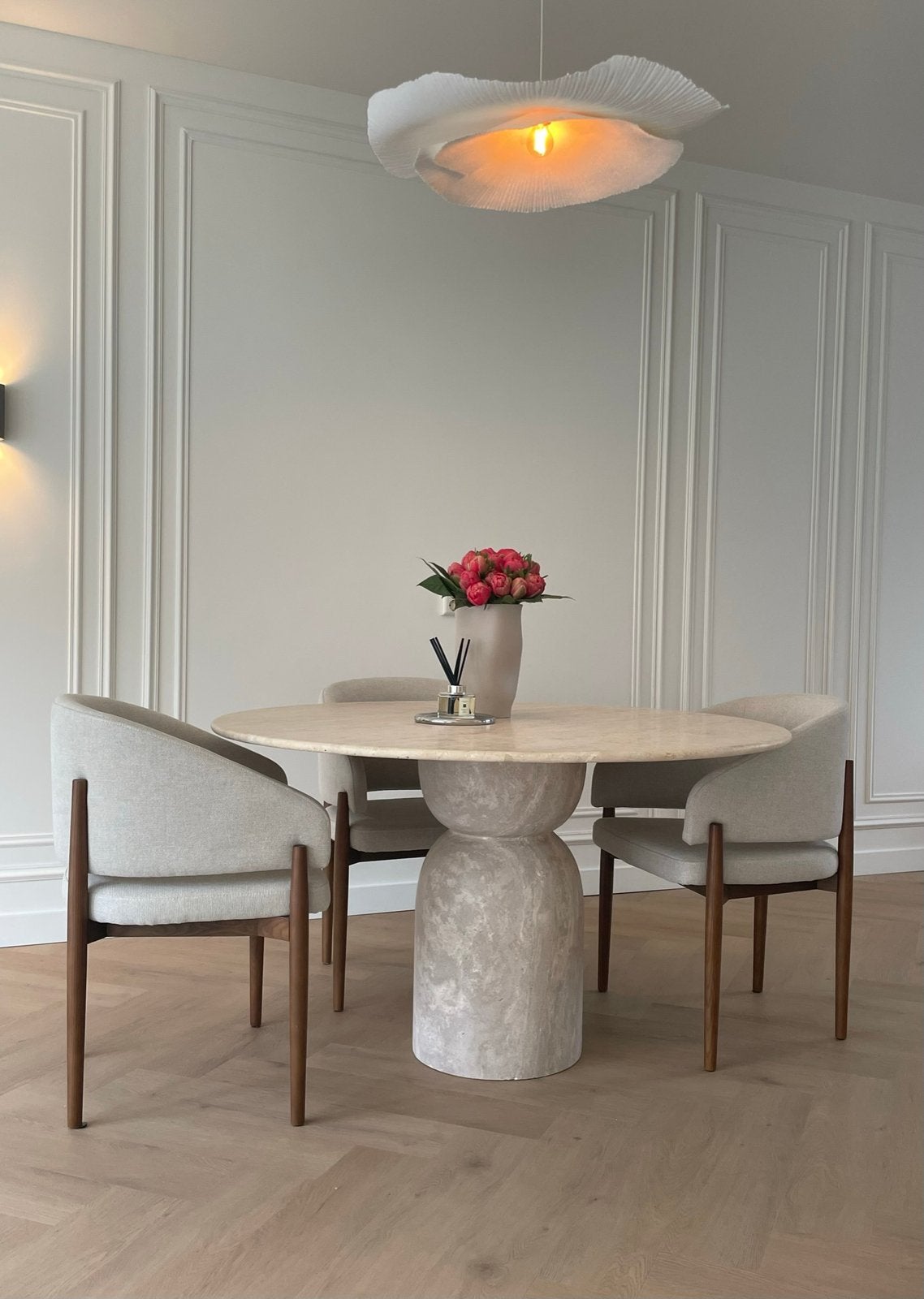 Travertin Eettafel 120 x 75 | Nieuw | Op voorraad!, Ophalen, 100 tot 150 cm, 50 tot 100 cm, Zo goed als nieuw
