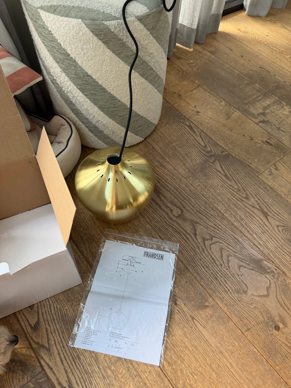 Frandsen hanglamp nieuw in doos met alle accessoires, Ophalen of Verzenden, Nieuw, Metaal, E27 (groot)