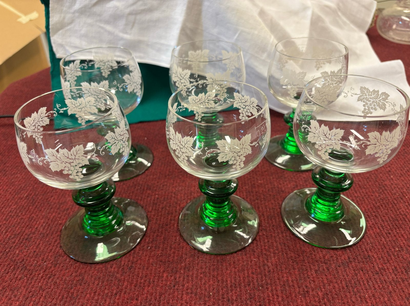 Set van 6 vintage Luminarc roemer stijl glazen, Antiek en Kunst, Antiek | Glas en Kristal, Ophalen of Verzenden