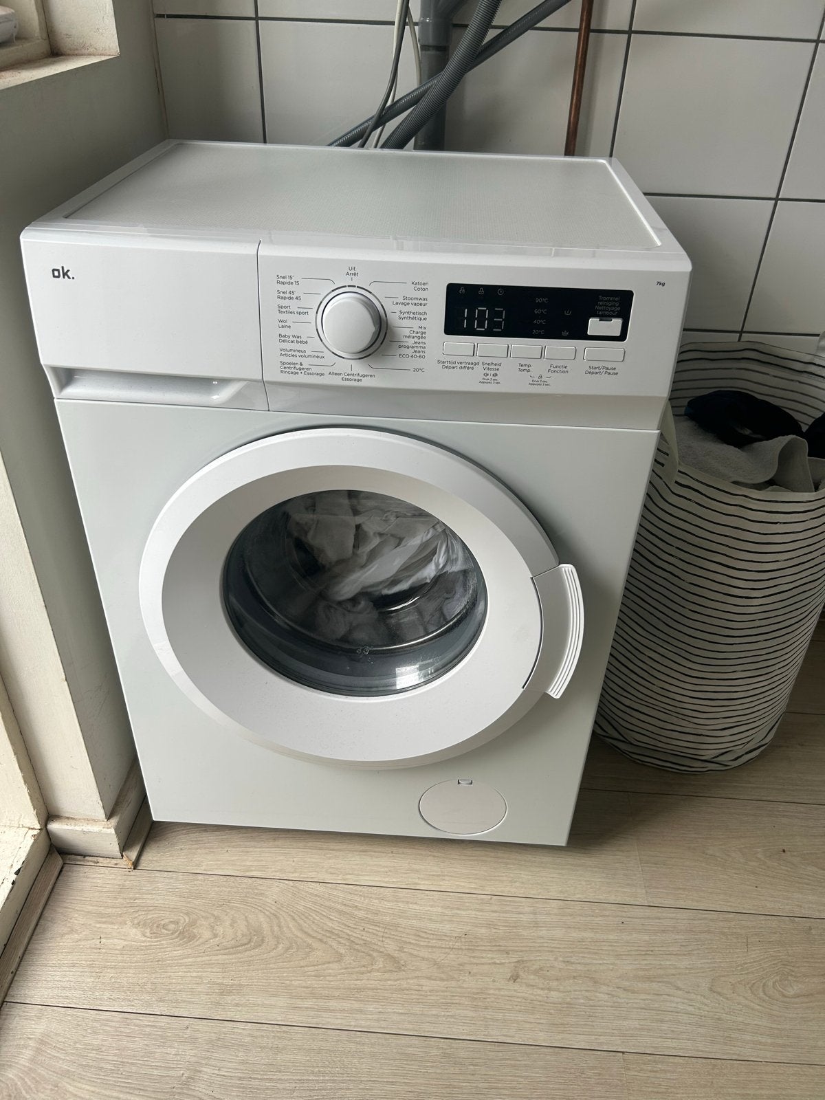 OK. Wasmachine - Zo goed als nieuw, Ophalen, Minder dan 1200 toeren, Minder dan 85 cm, 4 tot 6 kg