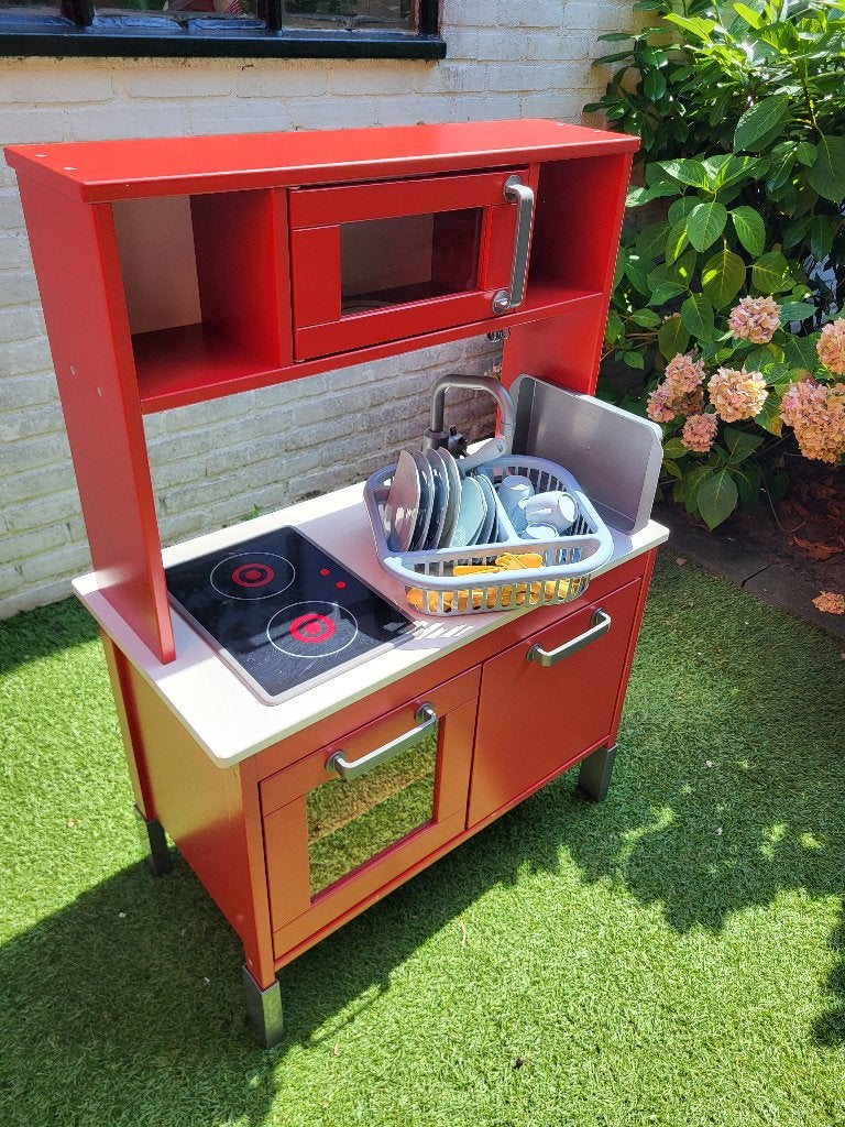 IKEA DUKTIG speelkeuken rood, Ophalen, Gebruikt, Overige materialen, Speelkeuken