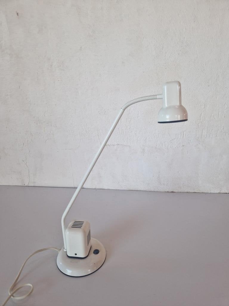 Vintage Vrieland Wit Postmodern Bureaulampje jaren '60, Ophalen of Verzenden