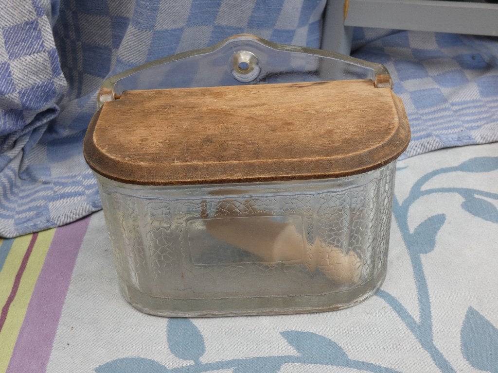 glazen zoutbak/ zoutpot met schepje, Ophalen of Verzenden