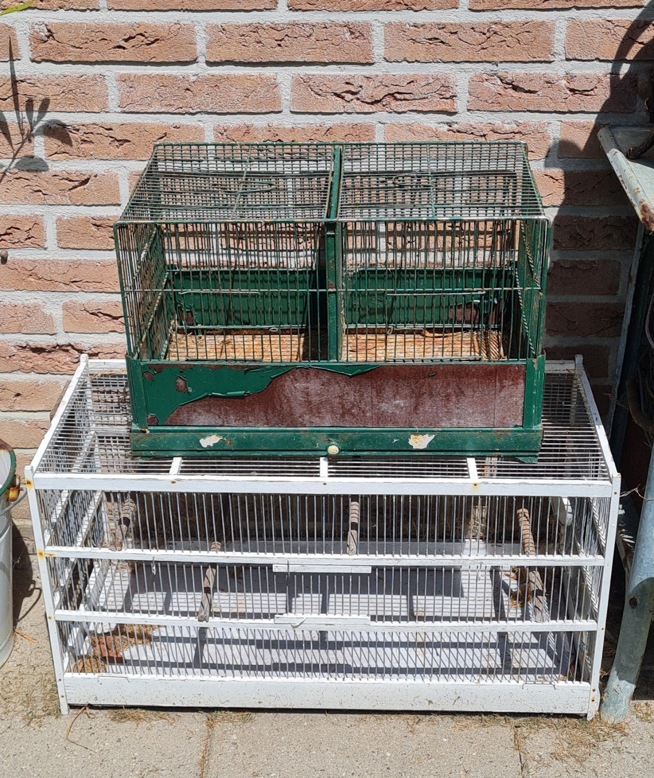Franse brocante houten vogelkooien Zie omschrijving, Ophalen of Verzenden, Hout, Vogelkooi