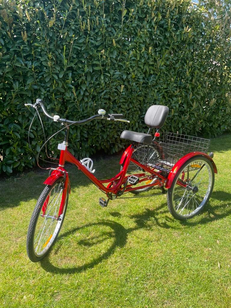 Nieuwe rode  Driewieler voor volwassenen 24 inch, Fietsen en Brommers, Fietsen | Driewielfietsen, Ophalen, Nieuw