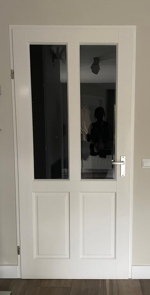 Massieve opdekdeur, 80 tot 100 cm, Binnendeur, Ophalen of Verzenden, Zo goed als nieuw