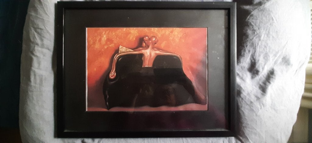 ingelijst print art deco stijl, Ophalen