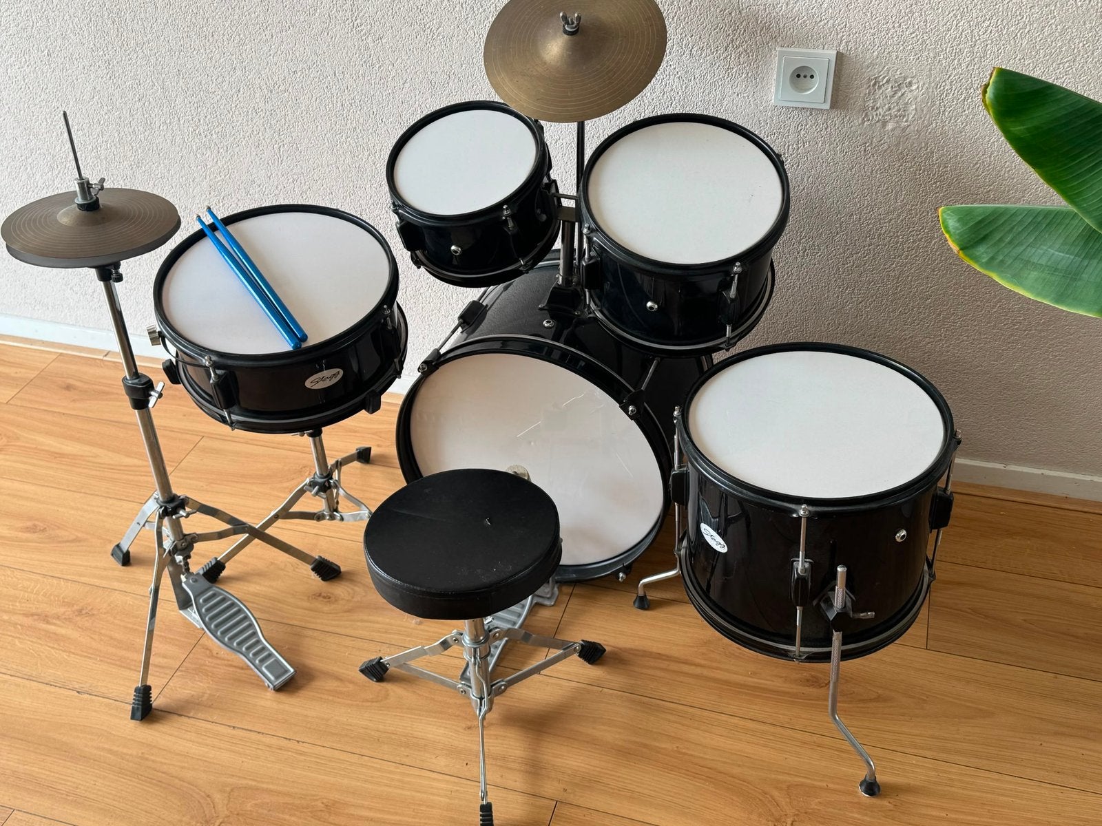 Kinderdrumstel - compleet, Muziek en Instrumenten, Drumstellen en Slagwerk, Ophalen, Gebruikt, Overige merken