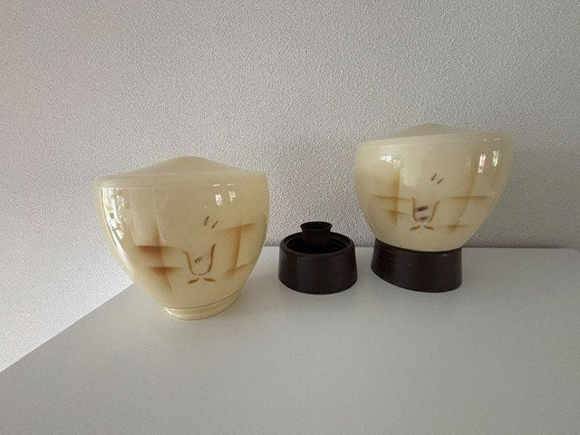 2 nostalgische plafondlampen, Huis en Inrichting, Ophalen, Beige, Gebruikt, Vintage