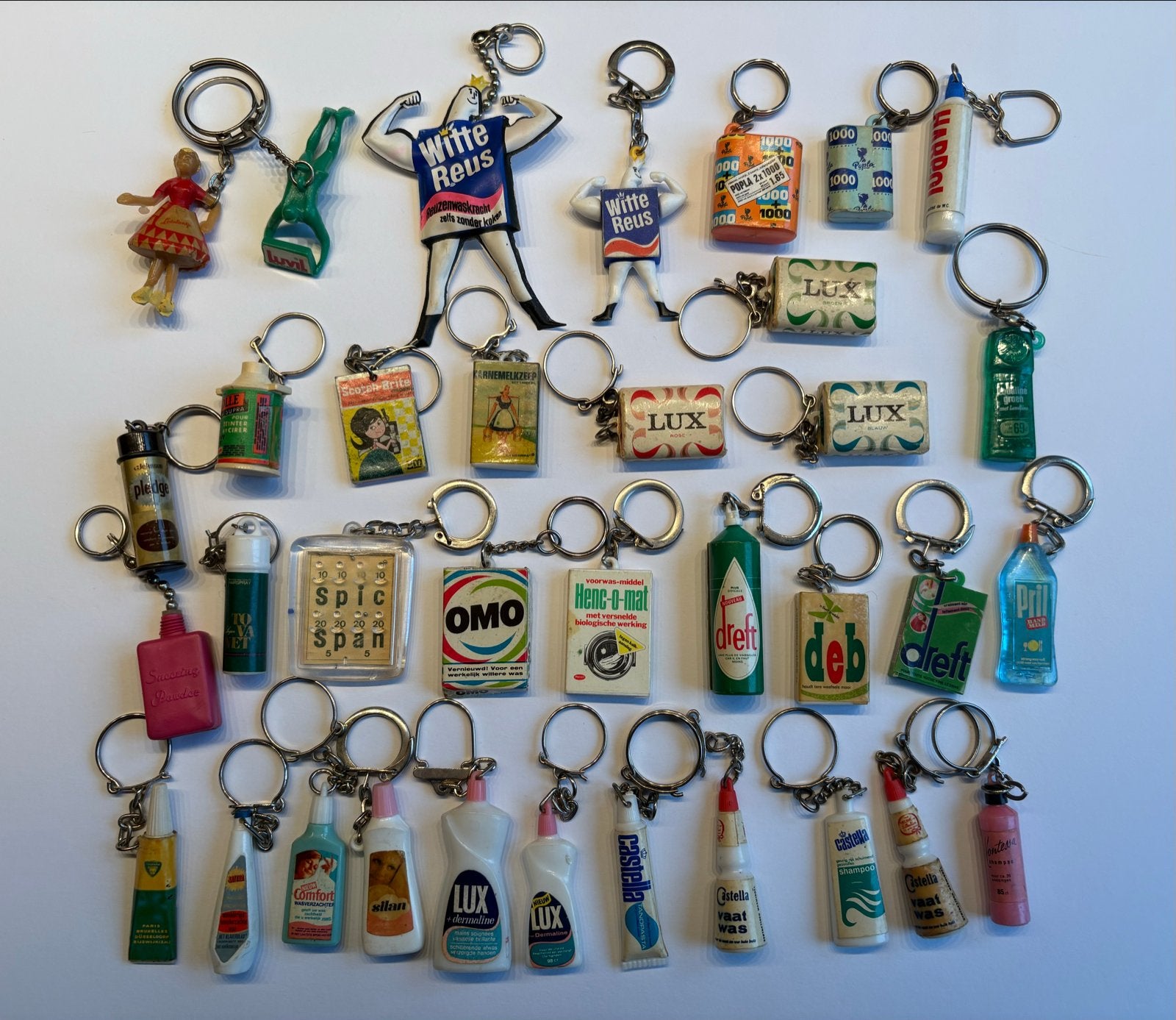 Vintage sleutelhangers: Witte Reus, OMO, Lux en meer, Ophalen of Verzenden, Gebruikt