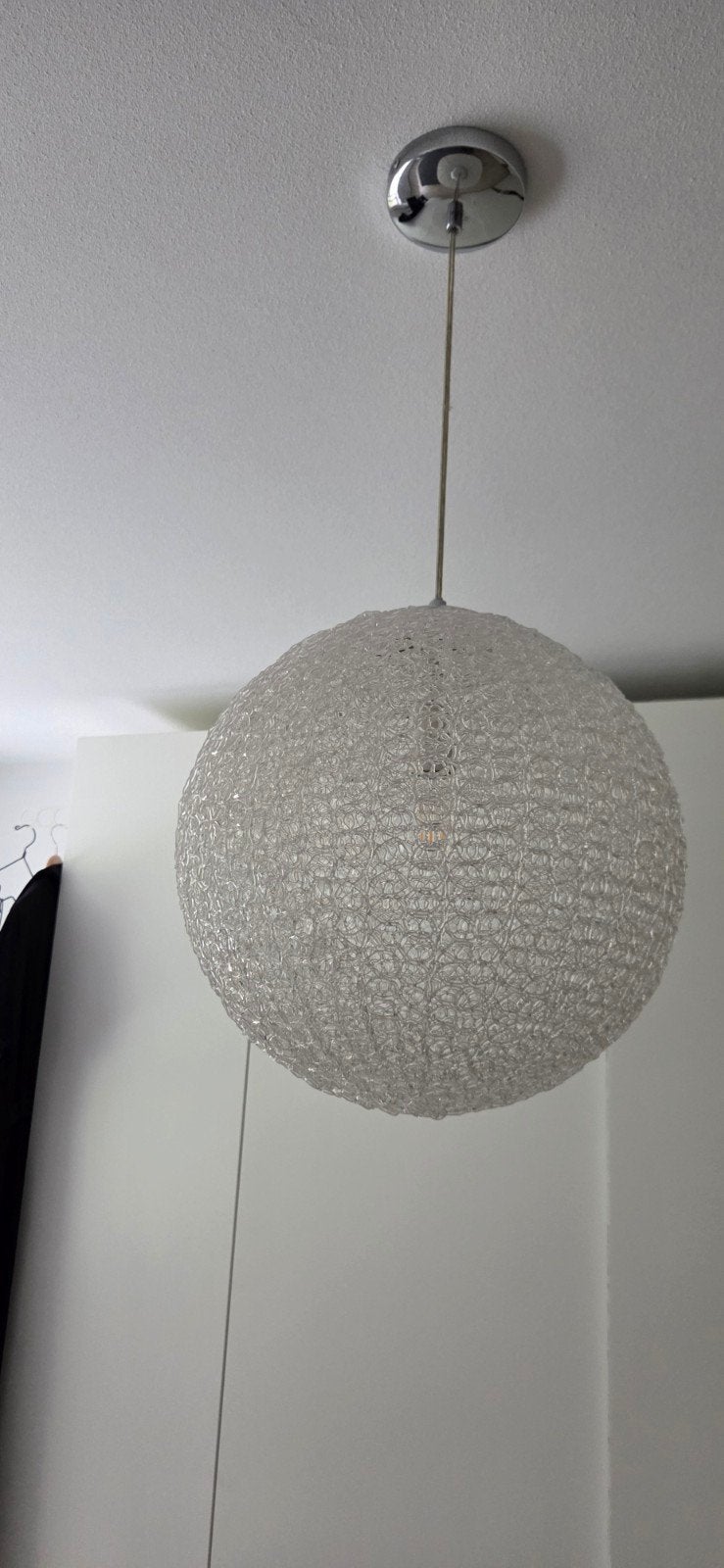 Moderne hanglamp bol draadontwerp, Huis en Inrichting, Lampen | Hanglampen, Ophalen, E27 (groot), Zo goed als nieuw, Modern