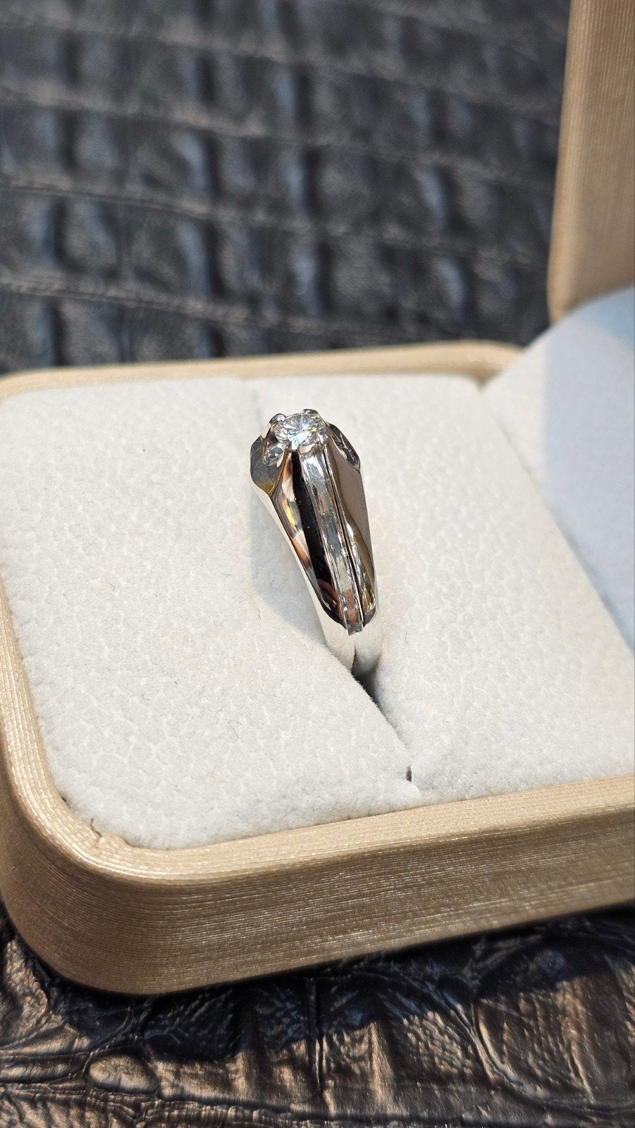 Diamant witgoud 14k ring 0.20ct, 18 tot 19, Wit, Heer, Nieuw