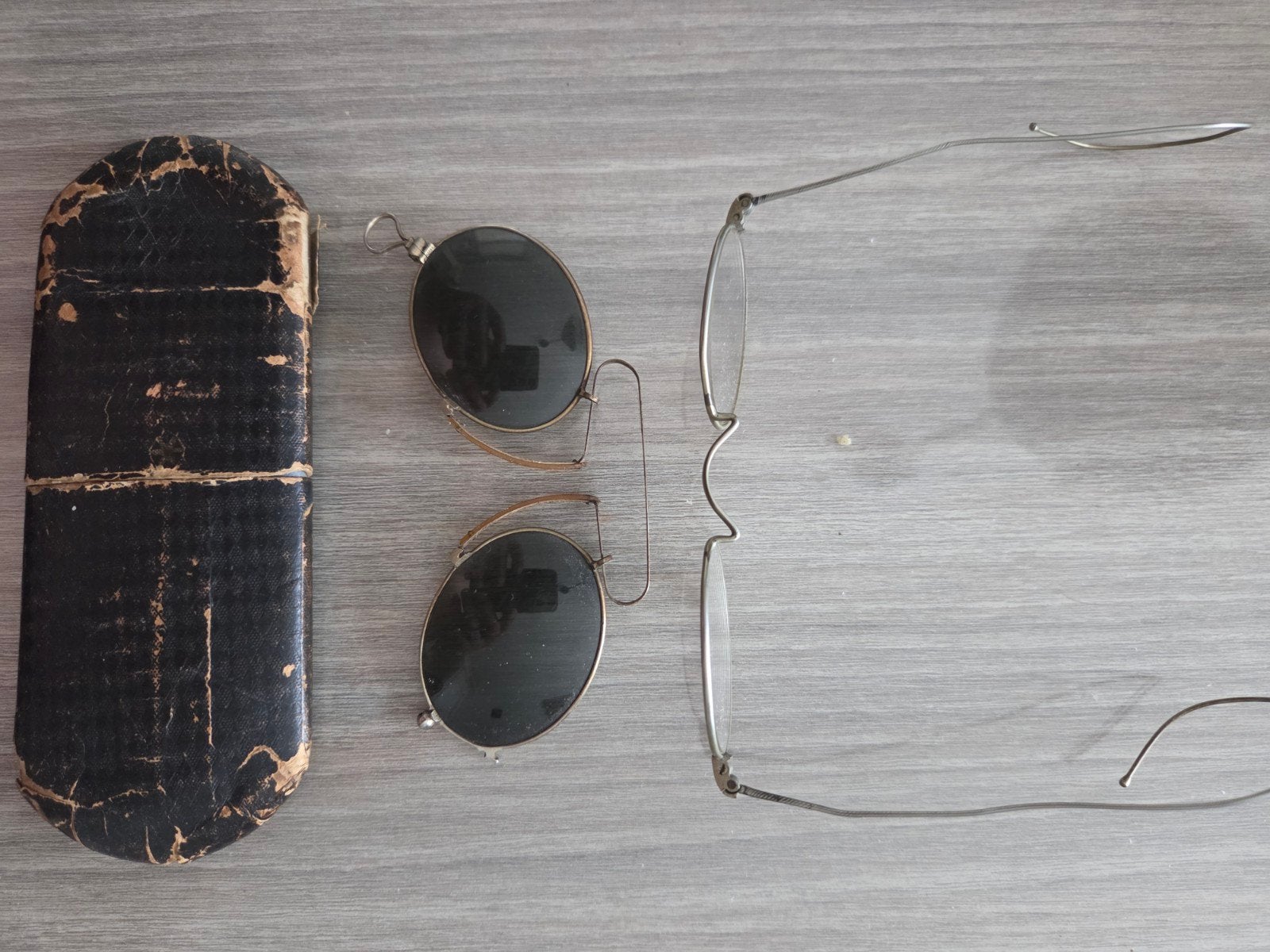 Antieke bril met etui en pince-nez, Antiek en Kunst, Ophalen of Verzenden