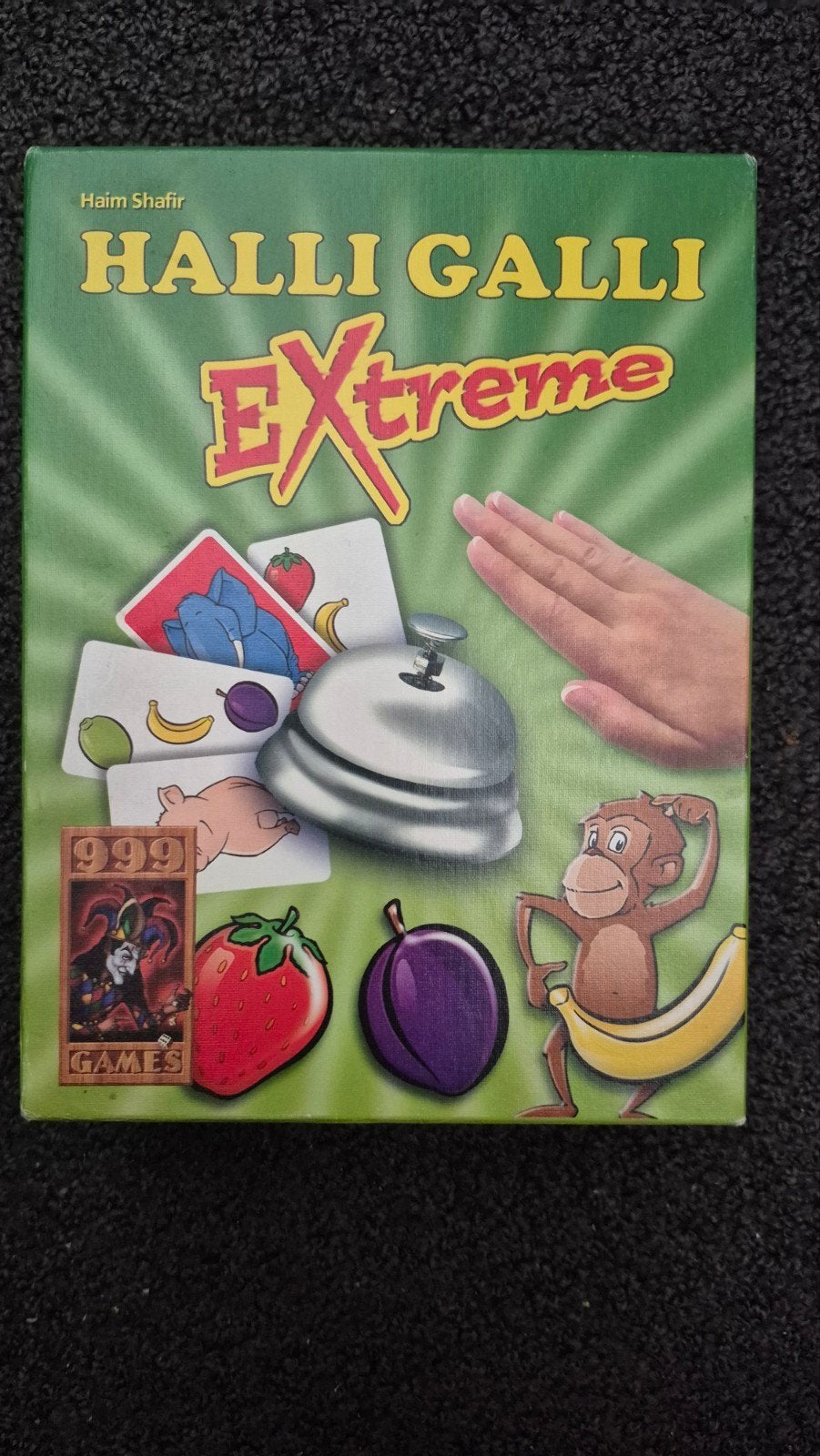 Halli Galli Extreme - 999 Games Snel fruit- en dierenspel!, Drie of vier spelers, Ophalen of Verzenden, Zo goed als nieuw, 999 Games