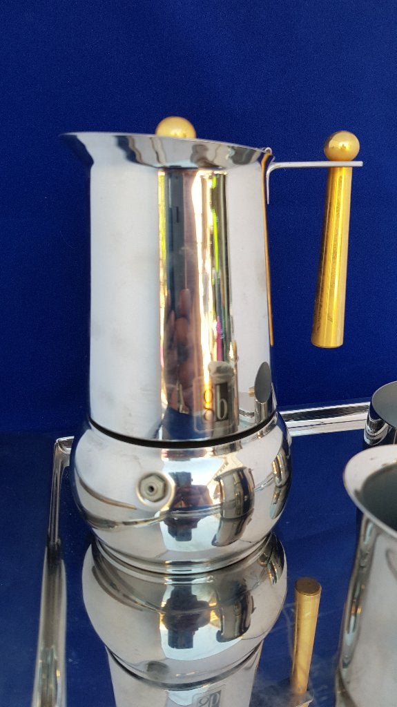 Koffie servies Douwe Egberts, Guido Bergna, Inox 18-10. 7B4, Tweedehands verkoop, Tweedehands verkoop, Gebruikt, Ophalen of Verzenden