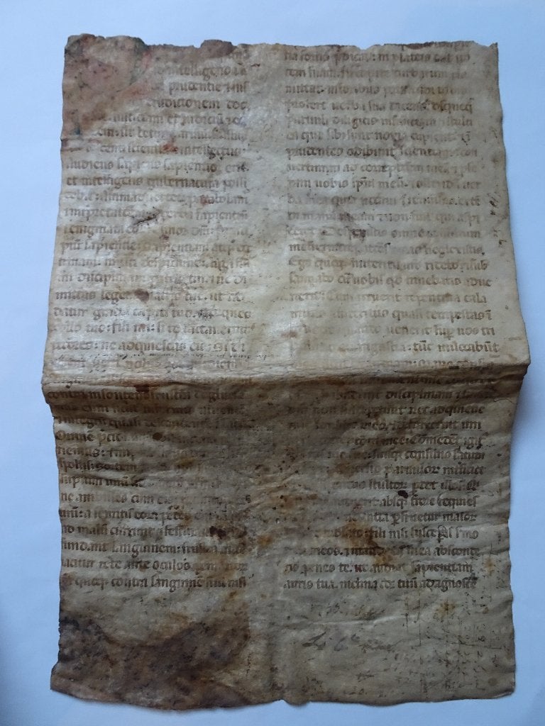 Bijbel manuscript perkament 2 Koningen 1200-1225 Italie, Antiek en Kunst, Verzenden