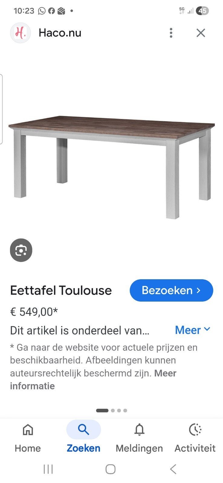 Haco toulouse  eettafel, Ophalen, Rechthoekig, 150 tot 200 cm, 50 tot 100 cm