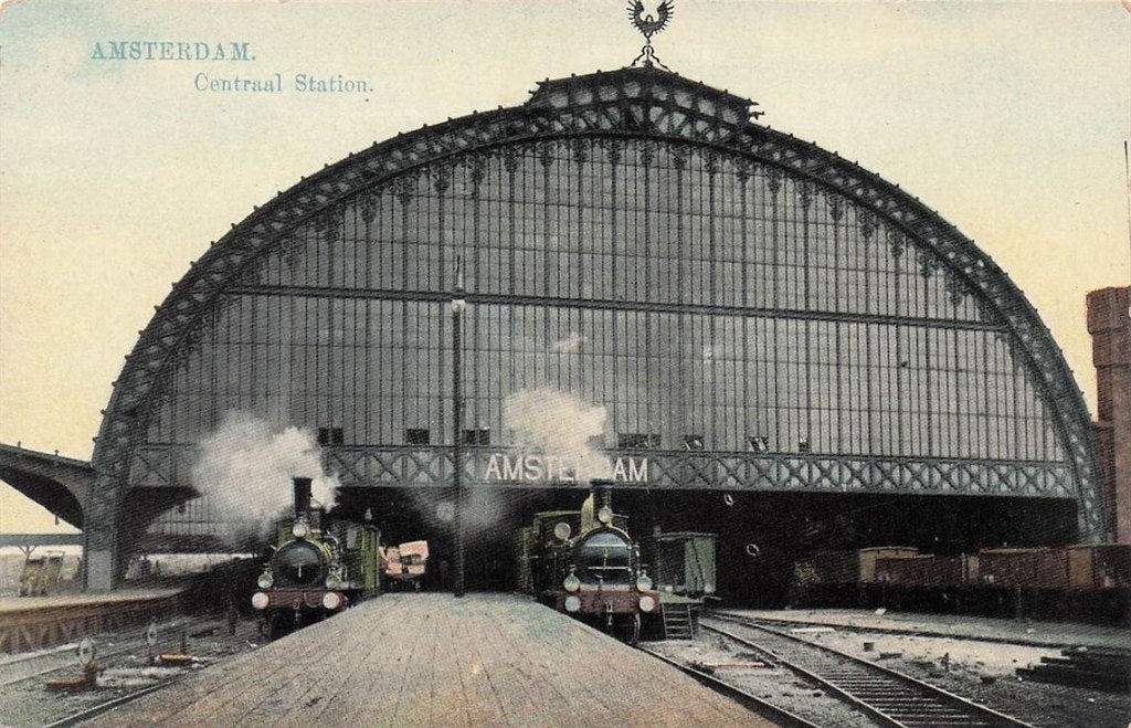 702-496-043 Amsterdam Centraal Station, Verzamelen, Ansichtkaarten | Nederland, Verzenden, Voor 1920, Noord-Holland