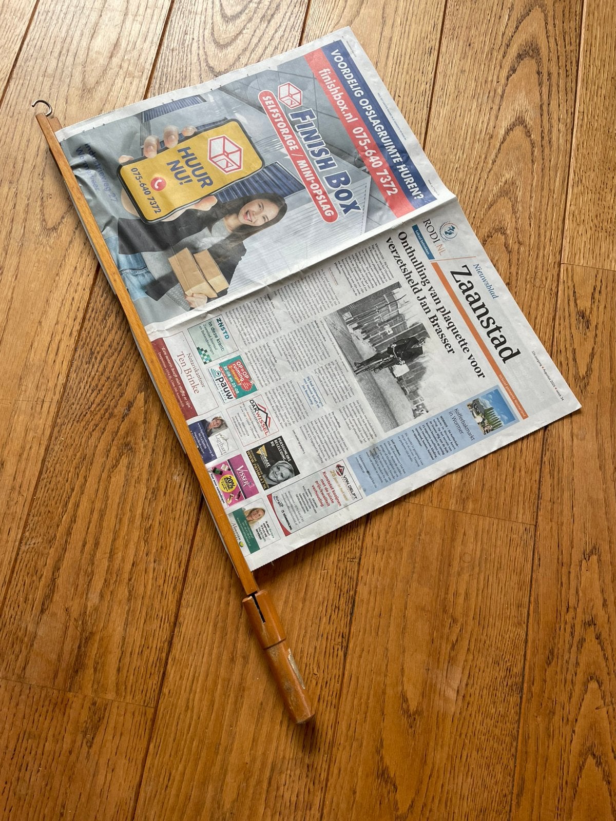 Krantenhouder authentiek hout, Ophalen of Verzenden