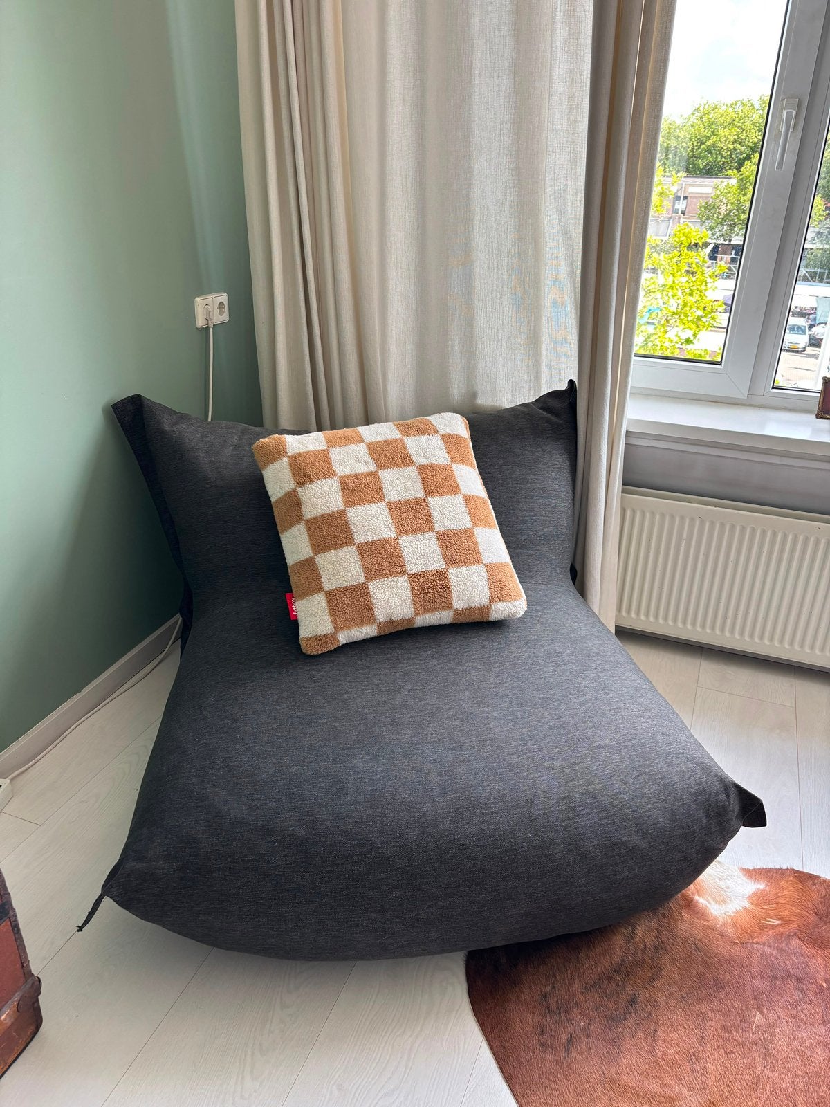 Fatboy Bonbaron Lounge Stoel Grijs (120x120x75cm), Huis en Inrichting, Ophalen of Verzenden, Zo goed als nieuw, Grijs, Zitzakstoel