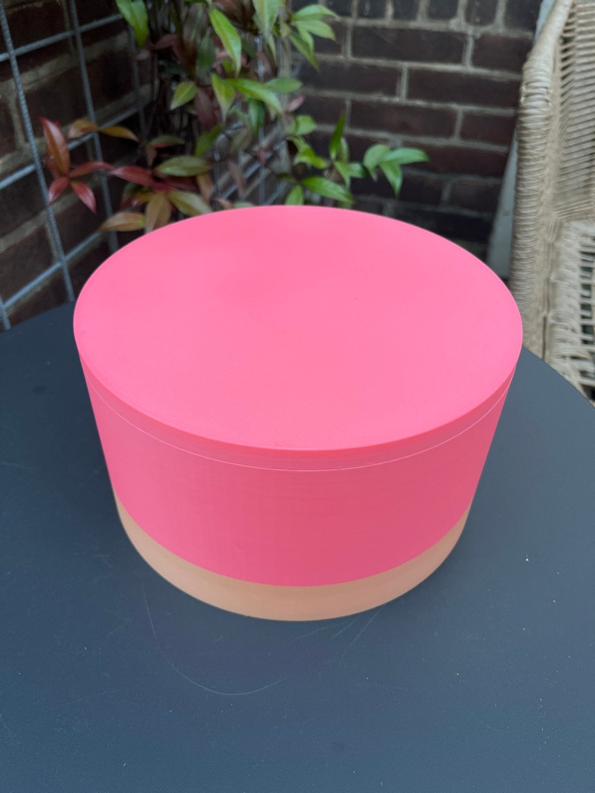 Roef opbergdoos (koek)trommel - roze/oranje, Ophalen of Verzenden, Nieuw, Kunststof