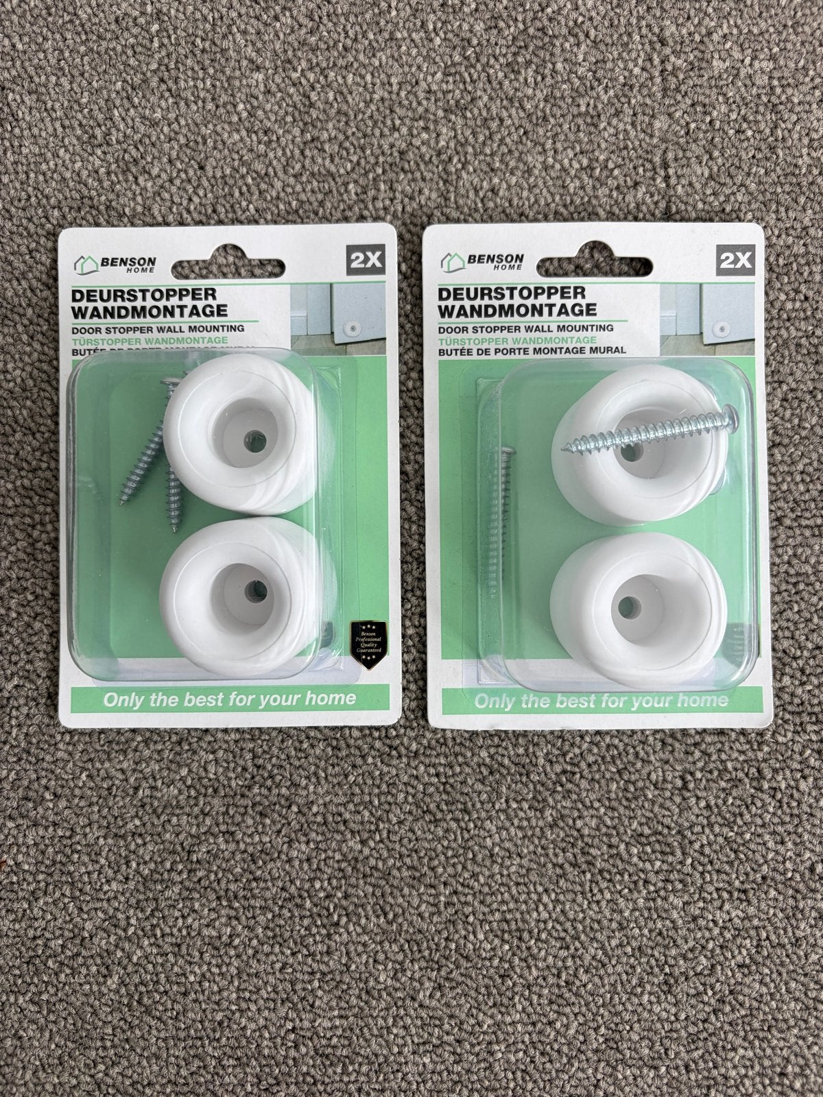 4x Benson Deurstopper Wandmontage Wit - Voorkomt Beschadigin, Wit, Binnen, Nieuw, Ophalen of Verzenden