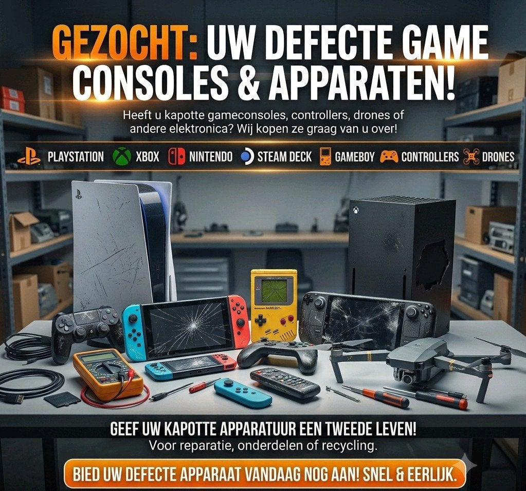 Gezocht: Consoles, en andere defecte apparaten, Ophalen