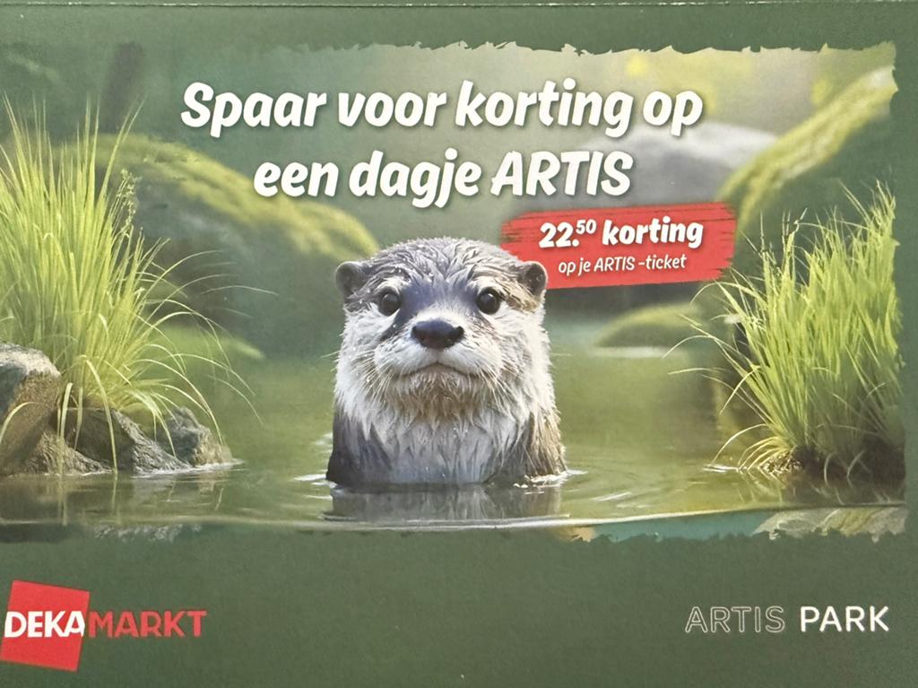 Artis toegangskaart korting van €22,50, Eén persoon, Kortingskaart