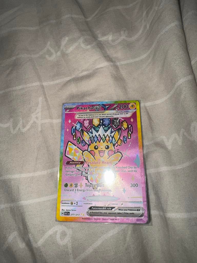 Pikachu 277 Ascended Heroes Pack Fresh! (Sleeve & Toploader), Ophalen of Verzenden, Zo goed als nieuw, Losse kaart