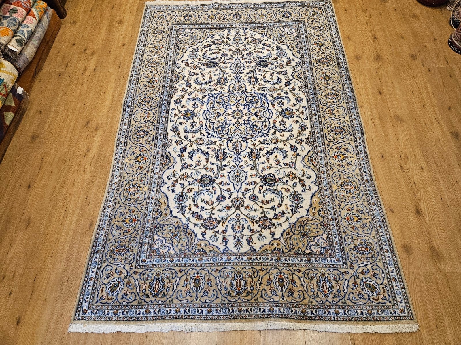 Vintage handgeknoopt perzisch tapijt kashan 246x156, Info@SlatsAntiek.nl, Tweedehands, Perzisch, 150 tot 200 cm