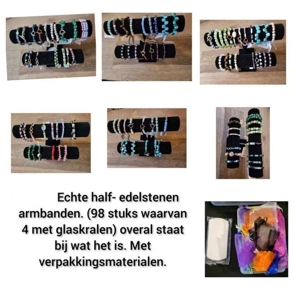 Grote partij armbanden met standaarden en zakjes, Ophalen, Overige materialen, Met bedels of kralen, Overige kleuren