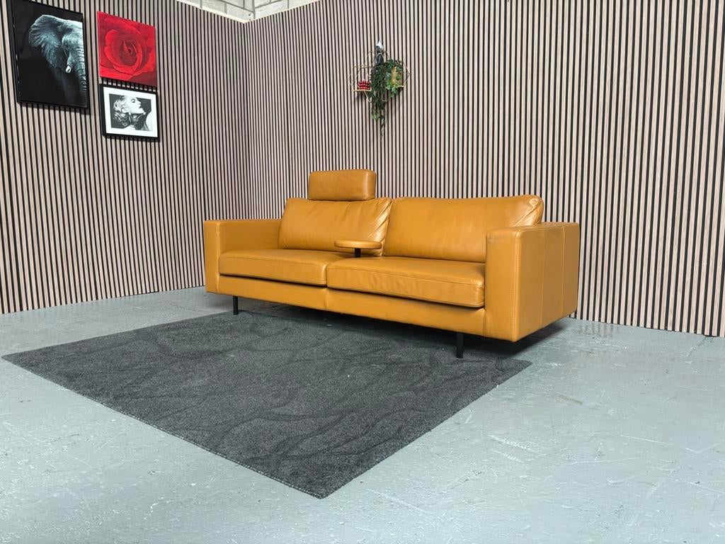 GRATIS LEVERING Montel Laguna Bank Leer 245x100 GEREINIGD, Driepersoons, Ophalen of Verzenden, Zo goed als nieuw, Rechte bank