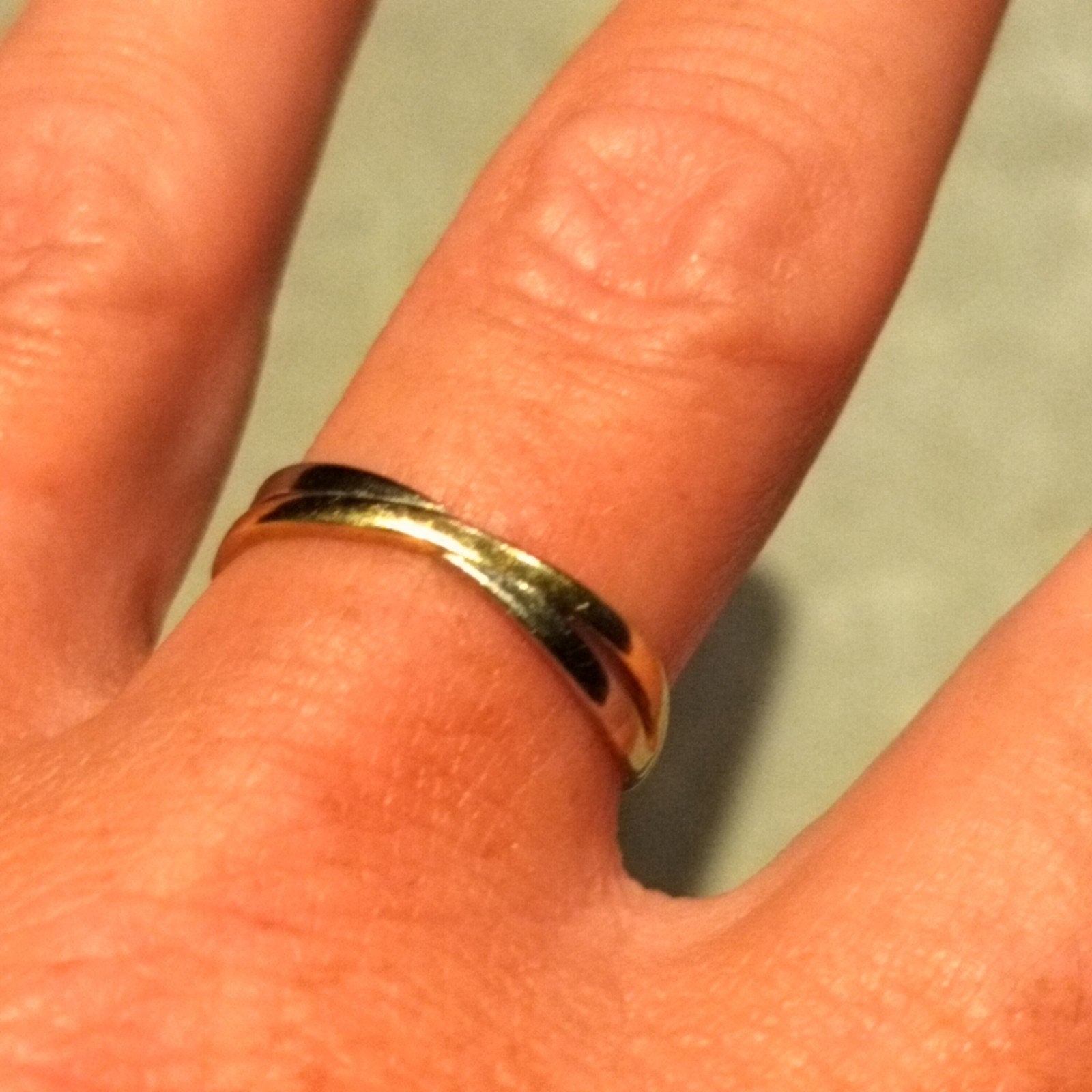 Zo goed als nieuwe 14 karaats gouden en witgouden ring, 17 m, Ophalen, Zo goed als nieuw, 17 tot 18, Dame of Heer