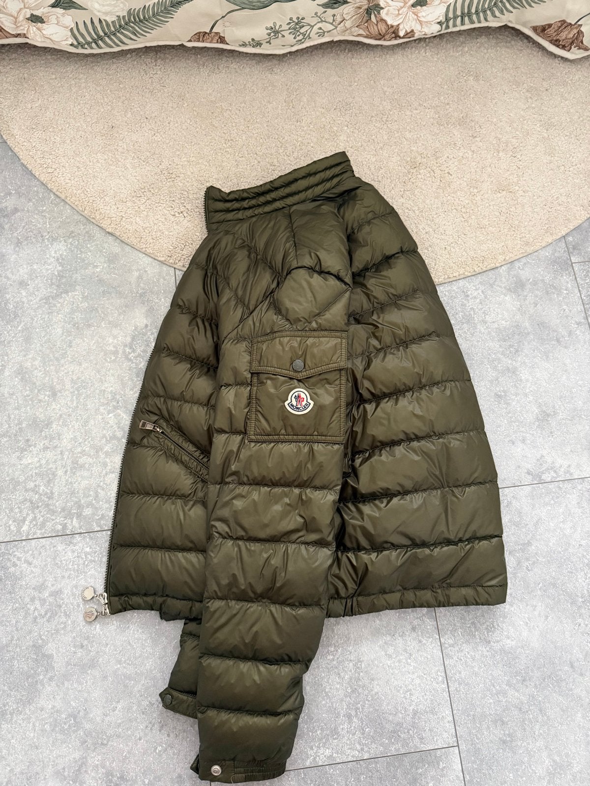 Moncler Heren Donsjack - Groen - Maat L, Ophalen of Verzenden, Zo goed als nieuw, Maat 52/54 (L), Groen