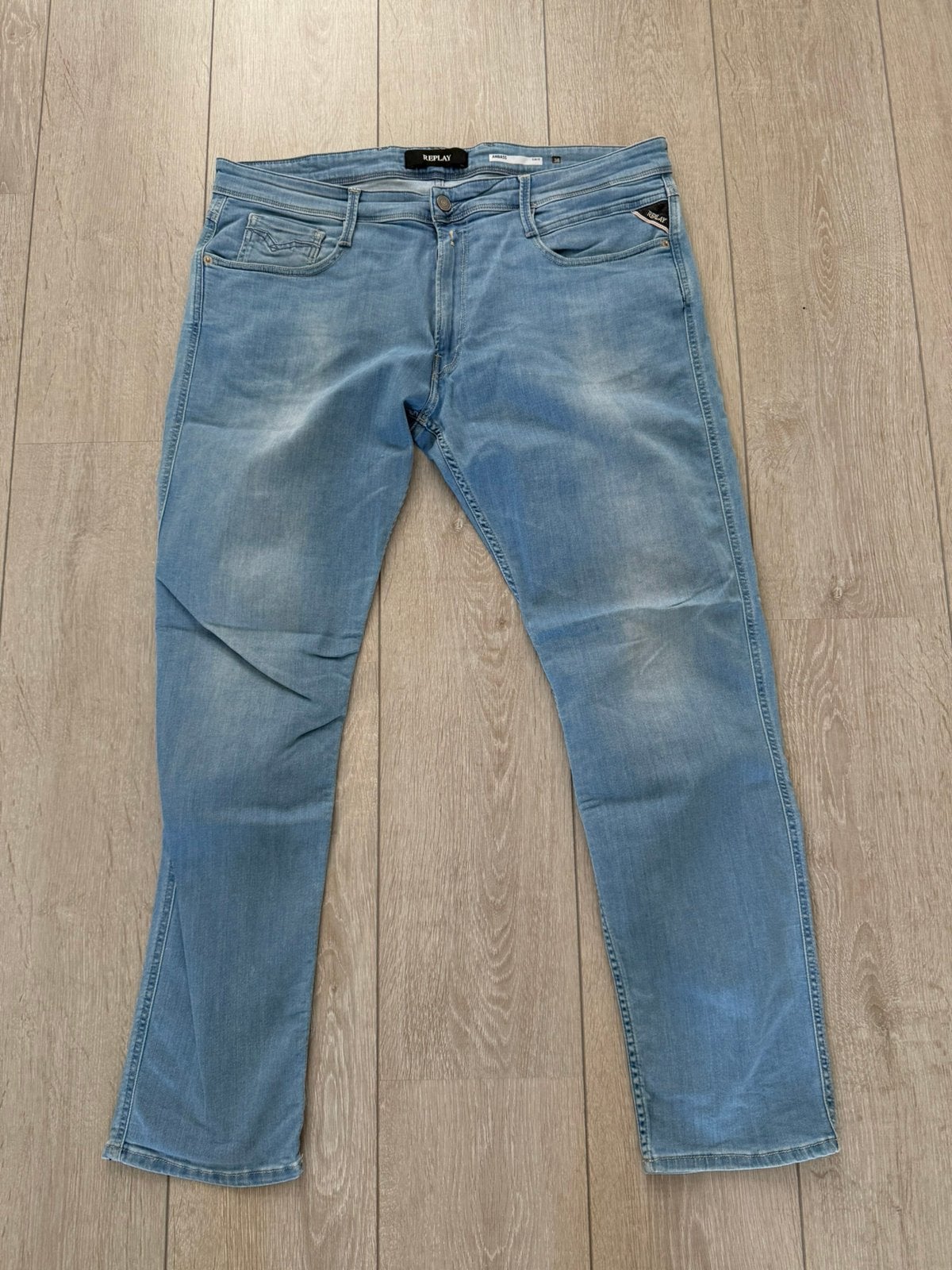 Replay jeans anbass hyperflex maat 38-32, Ophalen of Verzenden, Zo goed als nieuw, Blauw, W36 - W38 (confectie 52/54)