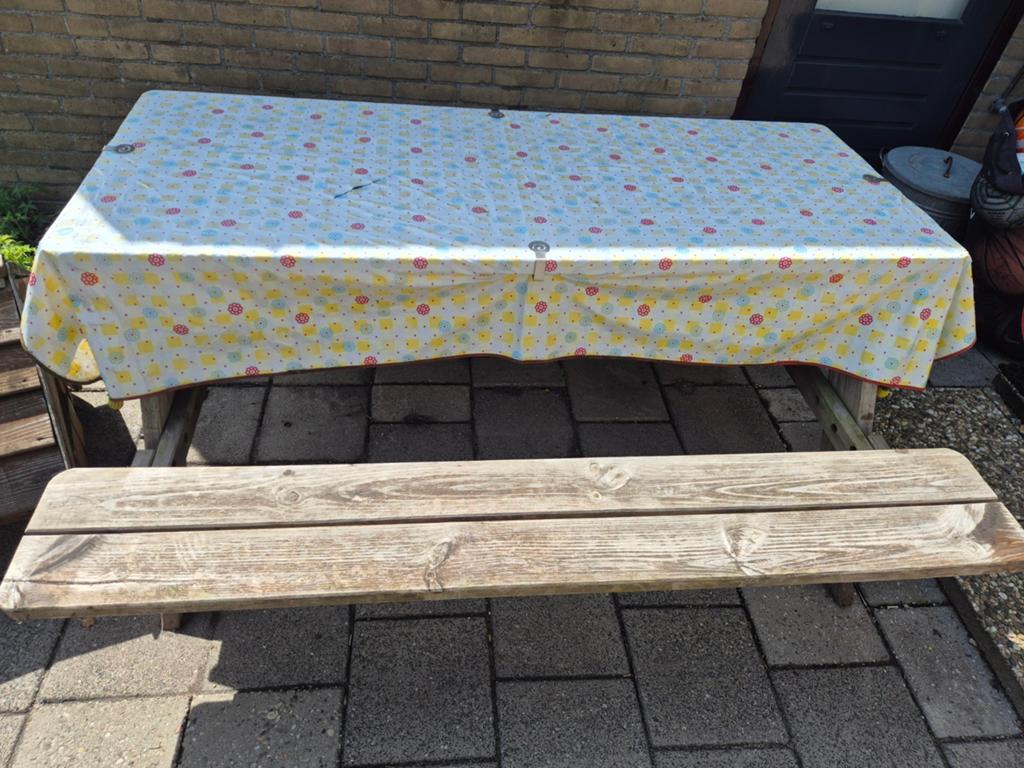 Picknicktafel, Ophalen of Verzenden, Gebruikt, Rechthoekig, Hout