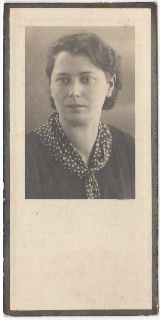 Joanna M. Hoppenbrouwers 1909 - 1936 Rijbergen, 27 jaar, Verzenden