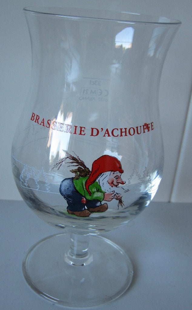 bierglas van Brasserie d'Achouffe - puntgaaf, Verzamelen, Biermerken, Ophalen of Verzenden, Zo goed als nieuw, Glas of Glazen