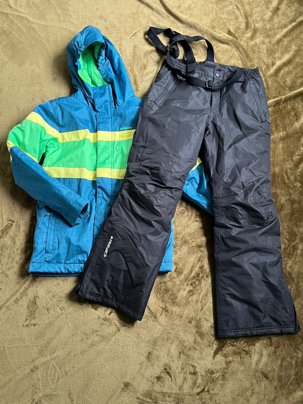 skipak 164 skijas quiksilver skibroek icepeak ski jas broek, Quiksilver, Ophalen of Verzenden, Zo goed als nieuw, Setje