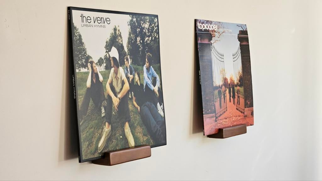 LP houder set van 3 – massief hout - vinyl wandplank, Ophalen of Verzenden, Nieuw