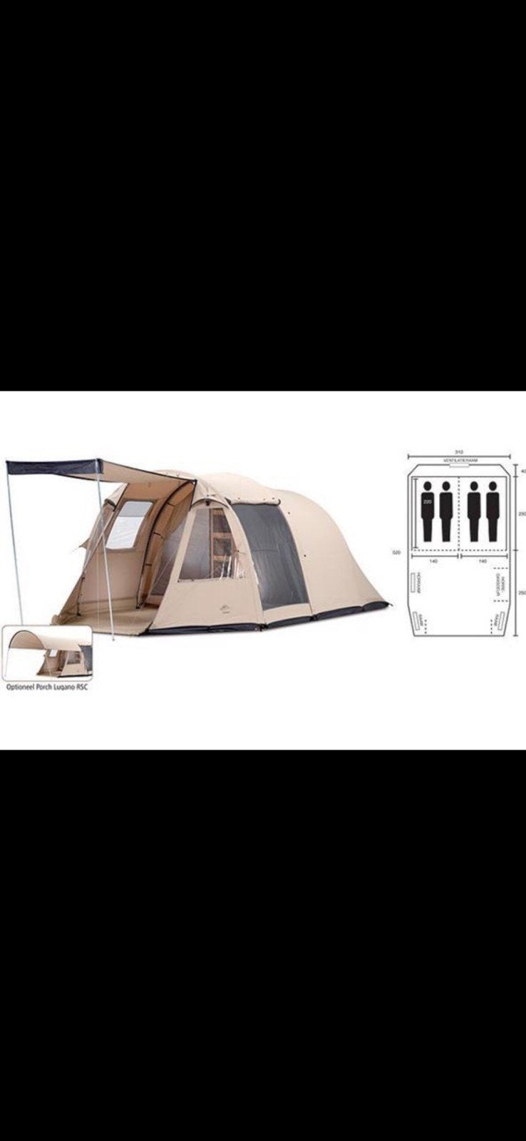 Bardani Salerno tent met extra luifel, Ophalen