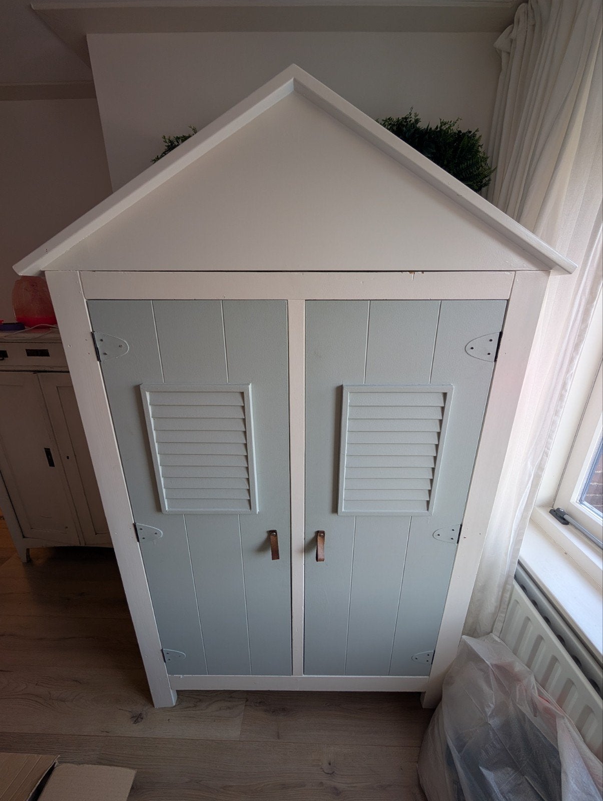 kledingkast strandhuisje, Huis en Inrichting, Kasten | Kledingkasten, Ophalen, Met deur(en), Gebruikt, 50 tot 100 cm