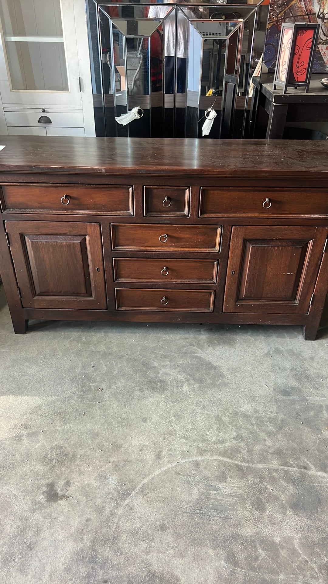 Koloniaal dressoir mahonie hout, Ophalen of Verzenden, Zo goed als nieuw, 25 tot 50 cm, 50 tot 100 cm