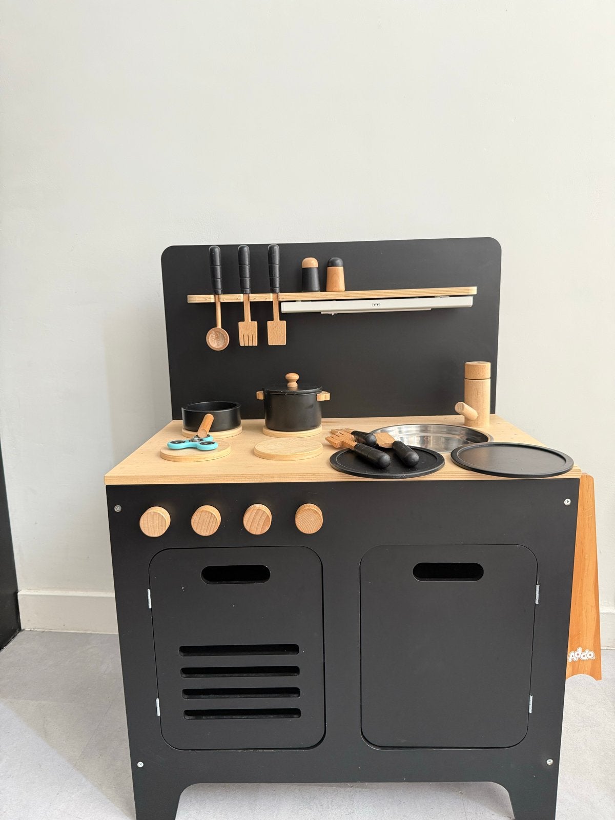 Houten speelkeuken Petite Amelie mat zwart, Ophalen, Gebruikt, Rekenen, Met licht